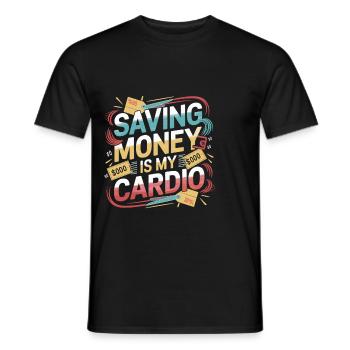 Geld sparen ist mein Cardio Couponer Shopper Save - Männer T-Shirt - Schwarz - Vorne - AI Model Male 178 light (178cm)
