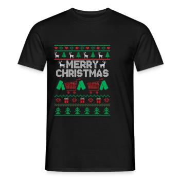 Weihnachten Couponing Couponer Shopper Geld sparen - Männer T-Shirt - Schwarz - Vorne - AI Model Male 178 light (178cm)