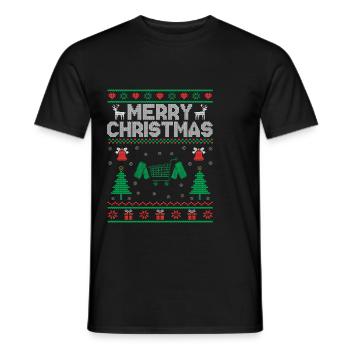 Xmas Merry Christmas Couponer Shopper Geld sparen - Männer T-Shirt - Schwarz - Vorne - AI Model Male 178 light (178cm)