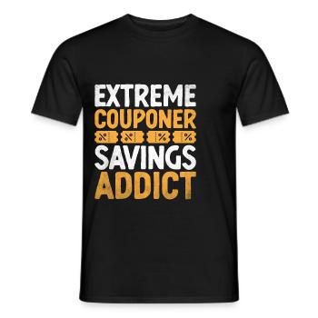 Extreme Couponer Einsparungen Addict Couponer Shopper - Männer T-Shirt - Schwarz - Vorne - AI Model Male 178 light (178cm)