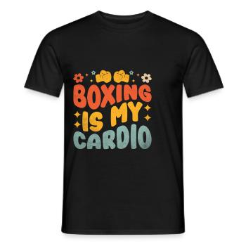 La boxe est mon cardio boxeur sport musculation gym - T-shirt homme - noir - Devant - AI Model Male 178 light (178cm)