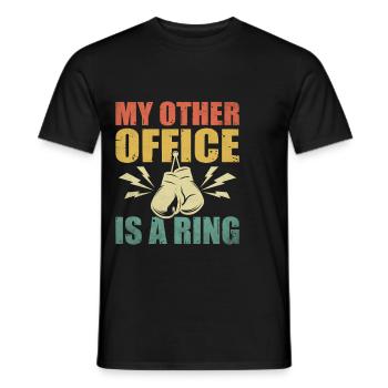Mon autre bureau est un athlète de gymnastique de sport de ring - T-shirt homme - noir - Devant - AI Model Male 178 light (178cm)