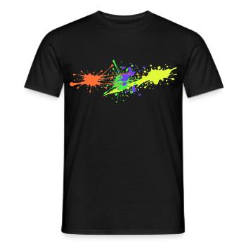 Peinture éclaboussure cadeau artiste - T-shirt homme - noir - Devant - AI Model Male 178 light (178cm)