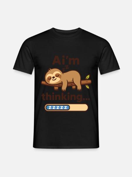 Ai m thinking - AI Sloth - Men's T-Shirt - black