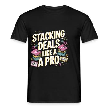 Cumuler les offres comme un pro Couponer Shopper Économisez - T-shirt homme - noir - Devant - AI Model Male 178 light (178cm)
