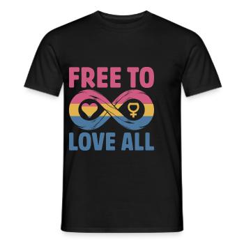 Libre d’aimer tous les LGBTQIA Mois de la fierté Pansexualité - T-shirt homme - noir - Devant - AI Model Male 178 light (178cm)