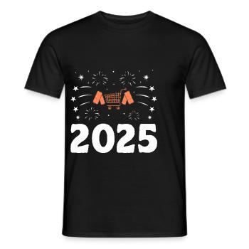 Bonne Année 2025 Couponer Shopper Économisez de l’argent - T-shirt homme - noir - Devant - AI Model Male 178 light (178cm)