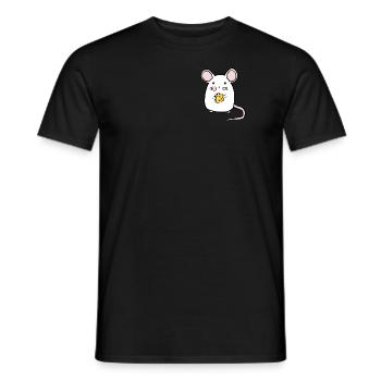 Mouse with cheese / mouse - Men's T-Shirt - black - Front - AI Model Male 178 light (178cm)