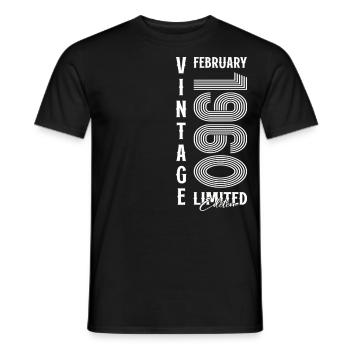 65th Birthday Gift Husband Original February 1960 - Men's T-Shirt - black - Front - AI Model Male 178 light (178cm)