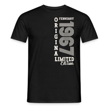 February born 1967 56th birthday gift man - Men's T-Shirt - black - Front - AI Model Male 178 light (178cm)