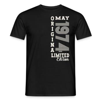49th Birthday Man Original May Vintage 1974 - Men's T-Shirt - black - Front - AI Model Male 178 light (178cm)