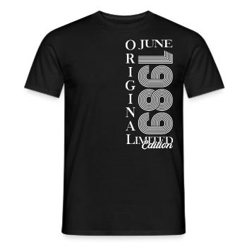 Original June 1989 Born 1989 35th Birthday 89 - Men's T-Shirt - black - Front - AI Model Male 178 light (178cm)