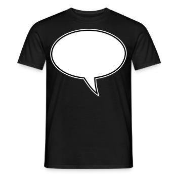 Conception de la bulle de dialogue à droite - T-shirt homme - noir - Devant - AI Model Male 178 light (178cm)