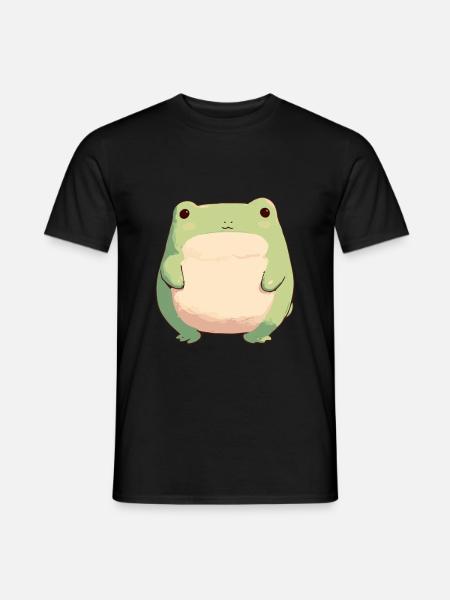 Süßer Kawaii Frosch Cartoon Cottage Core Style - Männer T-Shirt - Schwarz
