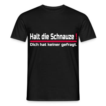 Halt die Schnauze - Männer T-Shirt - Schwarz - Vorne - AI Model Male 178 light (178cm)