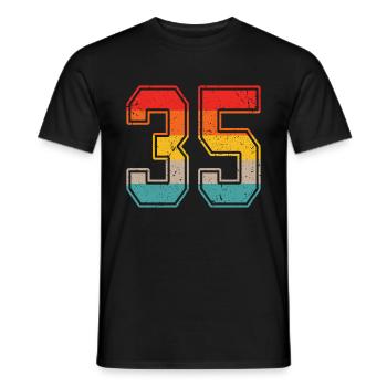 35 Years Retro Jersey Number 35 T-shirt Number 35 - Men's T-Shirt - black - Front - AI Model Male 178 light (178cm)