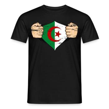 Algeria flag design used - Men's T-Shirt - black - Front - AI Model Male 178 light (178cm)