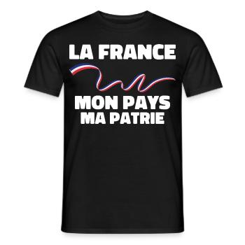 Patriote la france mon pays ma patrie - T-shirt homme - noir - Devant - AI Model Male 178 light (178cm)