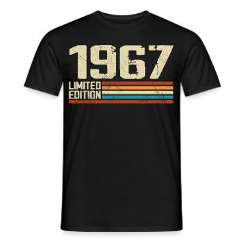Vintage 1967 Retro Birthday - Born in 1967 - Men's T-Shirt - black - Front - AI Model Male 178 light (178cm)