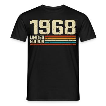 Vintage 1968 Retro Birthday - Born in 1968 - Men's T-Shirt - black - Front - AI Model Male 178 light (178cm)