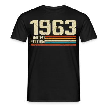 Jahrgang 1963 Retro Geburtstag - Jahrgang 1963 - Männer T-Shirt - Schwarz - Vorne - AI Model Male 178 light (178cm)