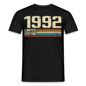 Jahrgang 1992 Retro Geburtstag - Jahrgang 1992 - Männer T-Shirt - Schwarz - Vorne - AI Model Male 178 light (178cm)