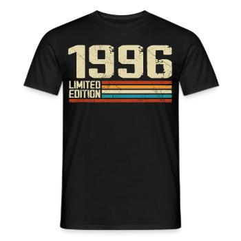 Jahrgang 1996 Retro Geburtstag - Jahrgang 1996 - Männer T-Shirt - Schwarz - Vorne - AI Model Male 178 light (178cm)