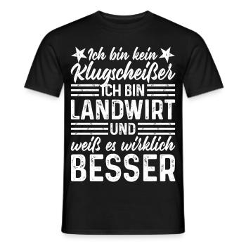 Landwirt lustige Sprüche Ich bin kein Klugscheißer - Männer T-Shirt - Schwarz - Vorne - AI Model Male 178 light (178cm)