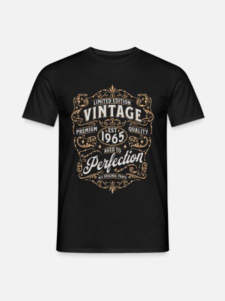 60-vuotissyntymäpäivä 1965 Vintage - Miesten T-paita - musta