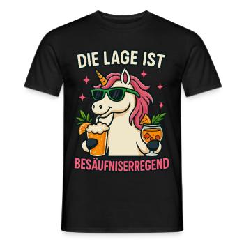 Party Spruch - Einhorn - Männer T-Shirt - Schwarz - Vorne - AI Model Male 178 light (178cm)