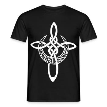 Croix lunaire blanche - T-shirt homme - noir - Devant - AI Model Male 178 light (178cm)