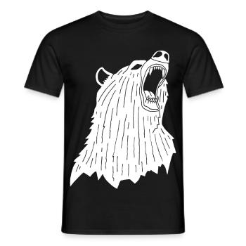 Angry Polar Bear - Men's T-Shirt - black - Front - AI Model Male 178 light (178cm)