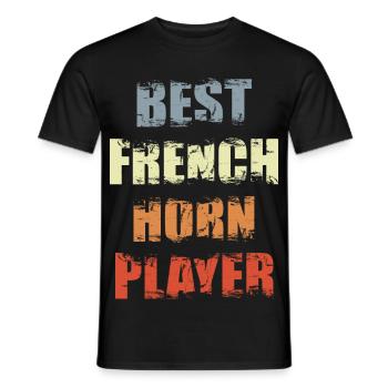 Meilleur joueur de cor français - T-shirt homme - noir - Devant - AI Model Male 178 light (178cm)