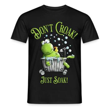 Don't Croak. Just Soak. Wellness Frog Bathtub - Men's T-Shirt - black - Front - AI Model Male 178 light (178cm)
