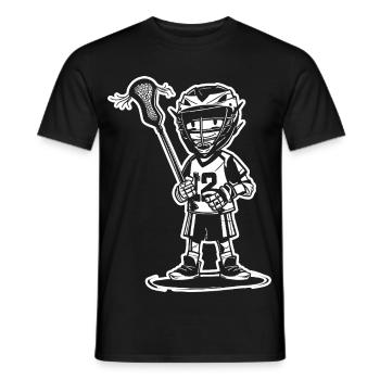 Lacrosse Boy Cartoon Style - Men's T-Shirt - black - Front - AI Model Male 178 light (178cm)