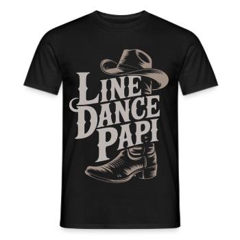 Cowboy Hat and Line Dance Boots - Men's T-Shirt - black - Front - AI Model Male 178 light (178cm)