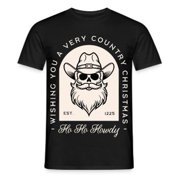Noël cow-boy souhaite Père Noël crâne effrayant western - T-shirt homme - noir - Devant - AI Model Male 178 light (178cm)
