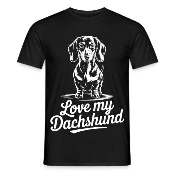 Favorite Dachshund Motif - Men's T-Shirt - black - Front - AI Model Male 178 light (178cm)