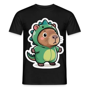 Capybara Dino Dinosauer - Männer T-Shirt - Schwarz - Vorne - AI Model Male 178 light (178cm)