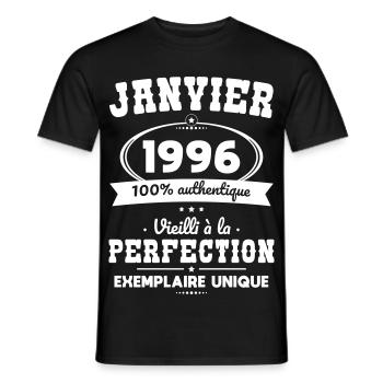 30th Anniversary - January 1996 Perfection - Men's T-Shirt - black - Front - AI Model Male 178 light (178cm)