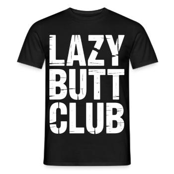 Lazybuttclub Gym Fitness Workout - Men's T-Shirt - black - Front - AI Model Male 178 light (178cm)