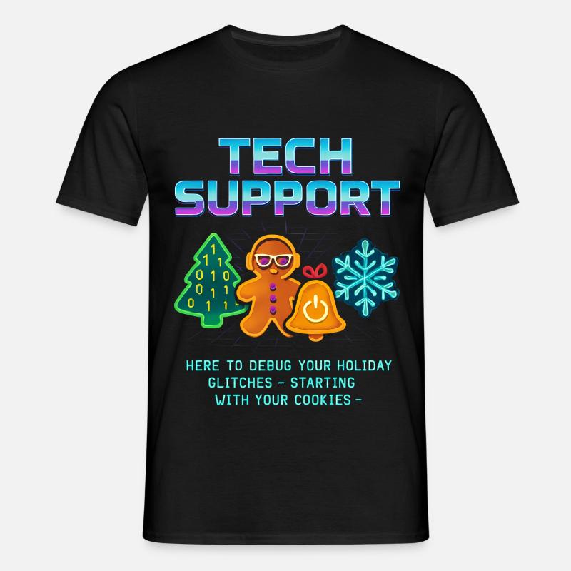 Funny Technical Support Debug Christmas - Men's T-Shirt - black