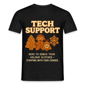 Technical Support Christmas Gift Vintage - Men's T-Shirt - black - Front - AI Model Male 178 light (178cm)
