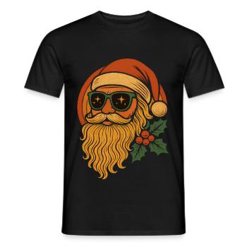 Noël vintage rétro du Père Noël | - T-shirt homme - noir - Devant - AI Model Male 178 light (178cm)