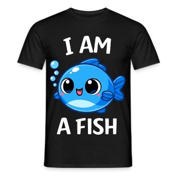 Costume de poisson Animal marin Poisson bleu Carnaval - T-shirt homme - noir - Devant - AI Model Male 178 light (178cm)