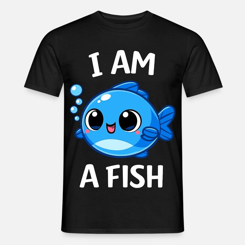 Fisch Kostüm Meerestier blauer Fisch Karneval - Männer T-Shirt - Schwarz