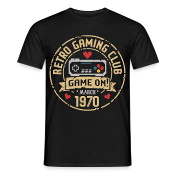 Mars 1970 Cadeau d’anniversaire Mars 1970 Naissance - T-shirt homme - noir - Devant - AI Model Male 178 light (178cm)