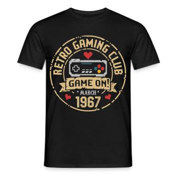 Mars 1967 Cadeau d’anniversaire Mars 1967 Naissance - T-shirt homme - noir - Devant - AI Model Male 178 light (178cm)