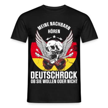 My neighbors listen to German rock - Men's T-Shirt - black - Front - AI Model Male 178 light (178cm)