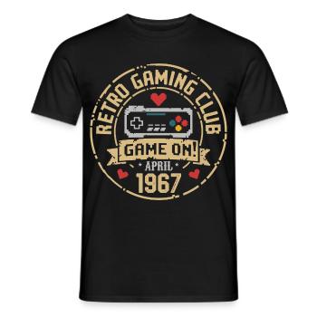 Avril 1967 Anniversaire avril 1967 Rétro - T-shirt homme - noir - Devant - AI Model Male 178 light (178cm)